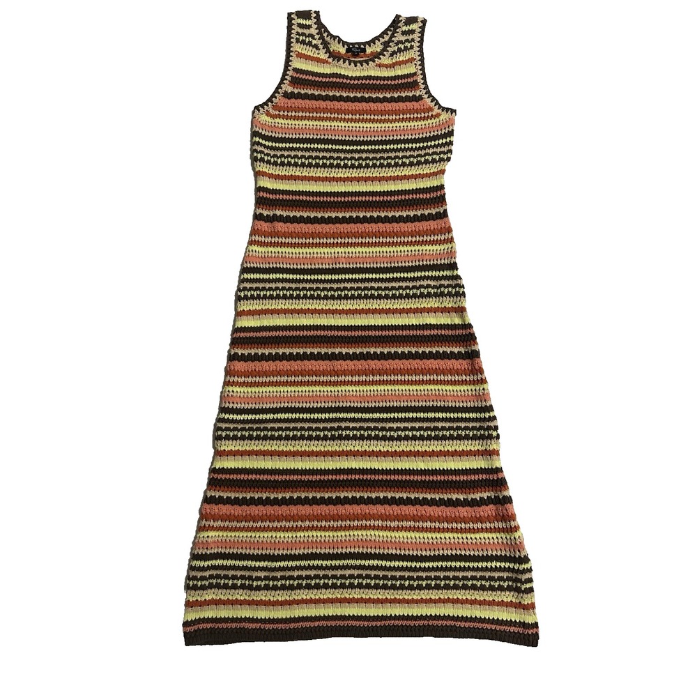 Rails Coco Dress Multi Sz M - Stripe Knit Crochet - Picture 3 of 10